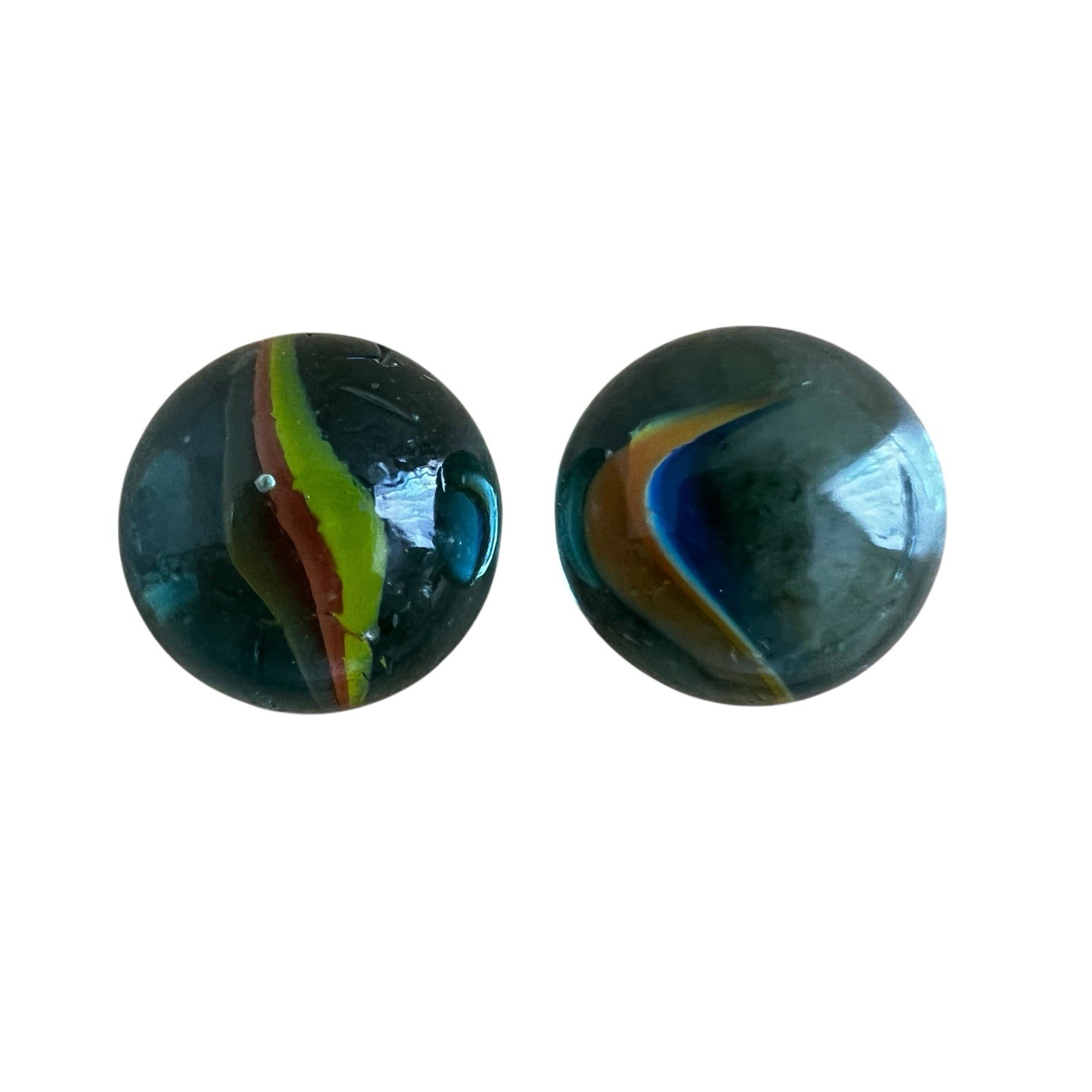 Lot of 150 Vintage Cats Eye Marbles Mixed Colors Green .5” Wide