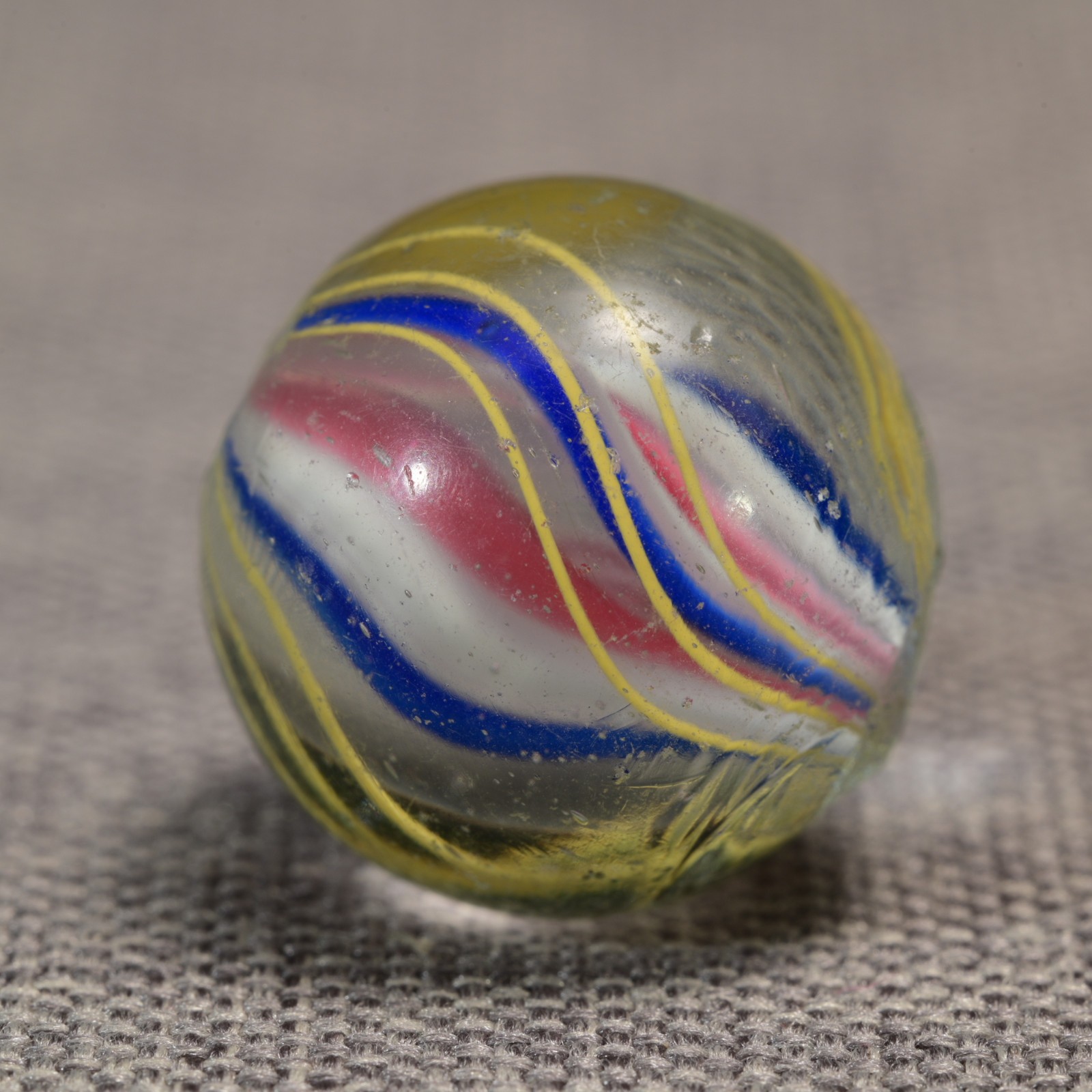 Ridged Solid Core German Handmade Antique Marble Cobalt Peaks 20.9mm 13/16”