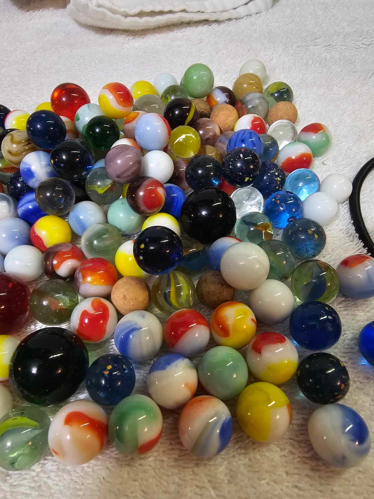 Lots of Vtg Estate Multicolor Marble Glass Swirl Opaque Colorful