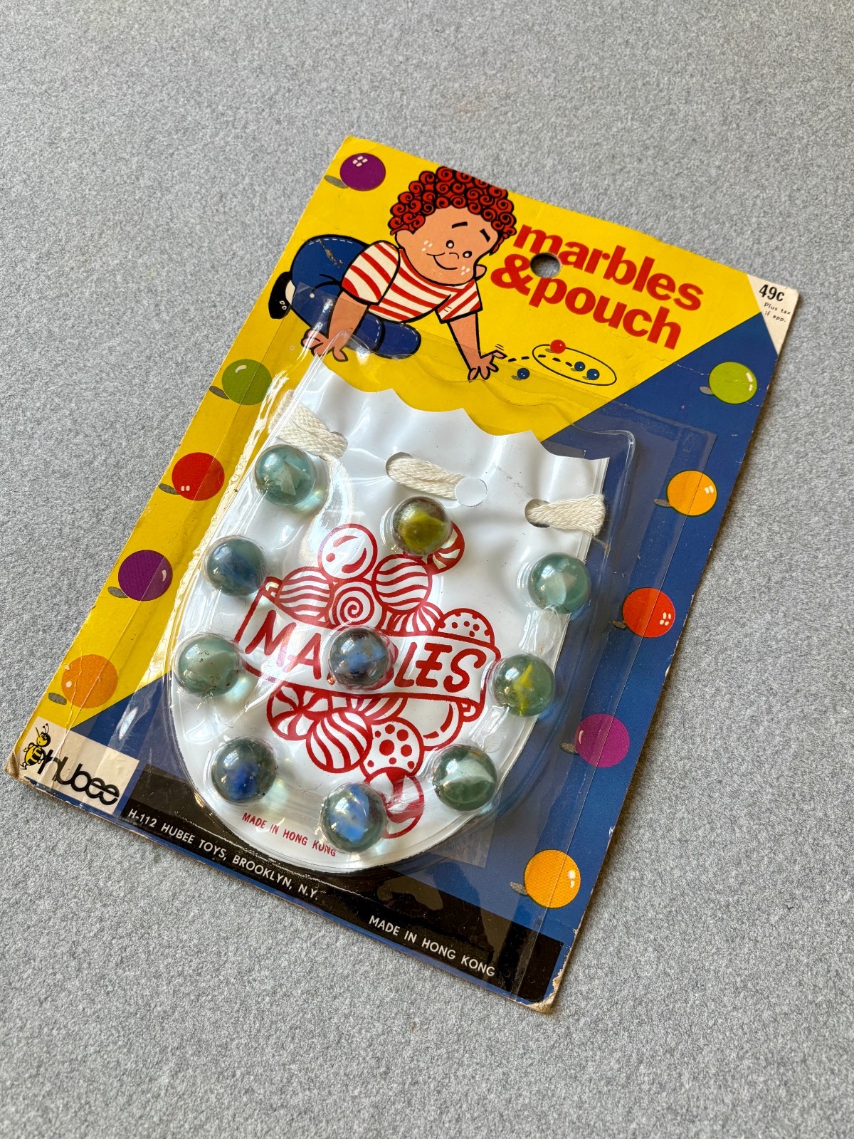 Vintage Marbles with Pouch Made in Hong Kong
