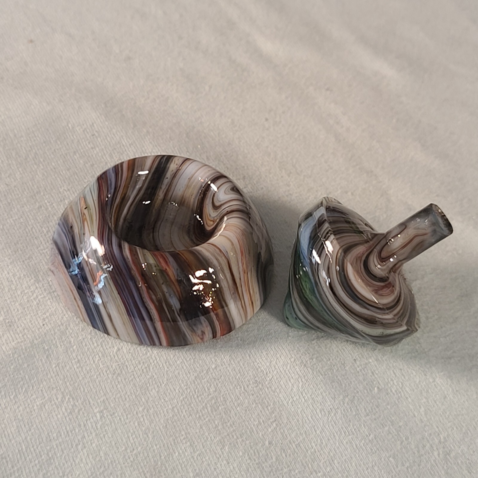 ANDY DAVIS, Glass Art Spinning Top & Base, Jabo Joker Run (?), #360H