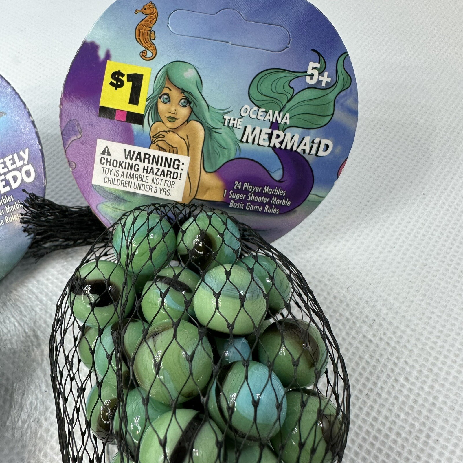 (3) Bags of Brand New Marbles- Torpedo, Mermaid, Shark 75ct