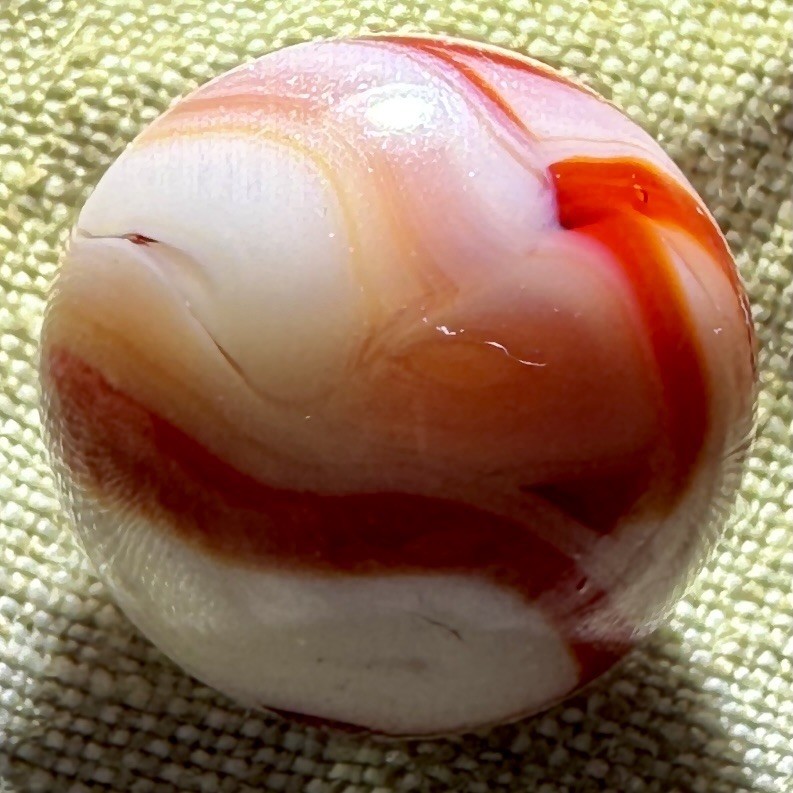 MINT Vintage West Virginia Swirl Marble, ALLEY Strawberry Shortcake?, 0.58 in
