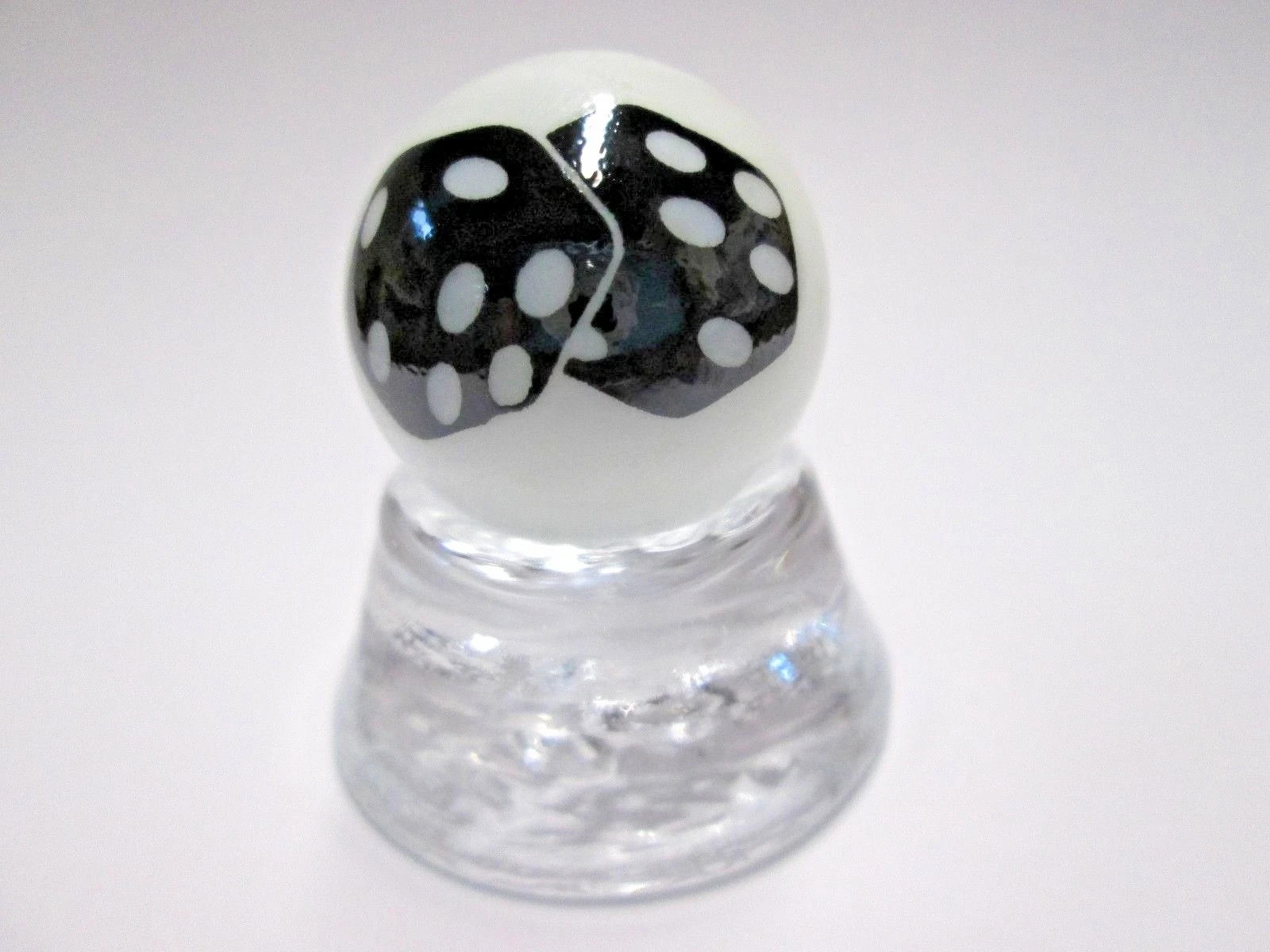 FUZZY LUCKY DICE ON WHITE COLLECTOR MARBLE
