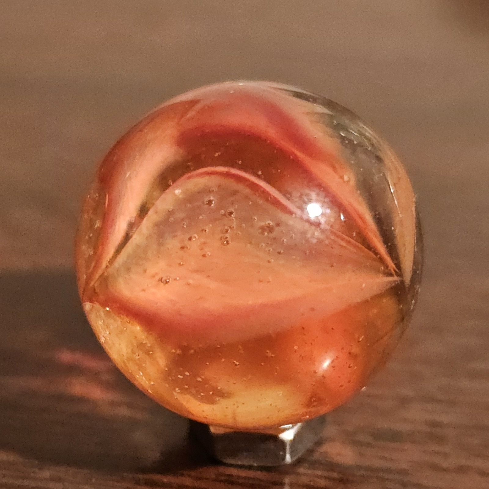 Vintage CE Bogard Orange Floppy Hybrid Shooter .843″ Glass Marble
