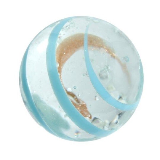 “Moonstone ” 16mm Handmade Art Glass Glow in the Dark Marbles Set of 4 w/Stands