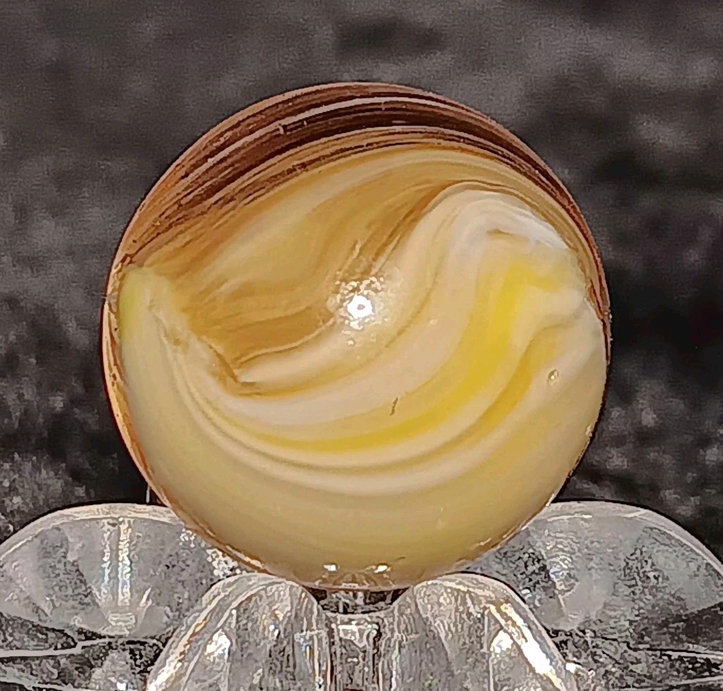 Vintage Master Marble / Master Glass “HYBRID BRUSHED PATCH” Marble. .60″ Mint.