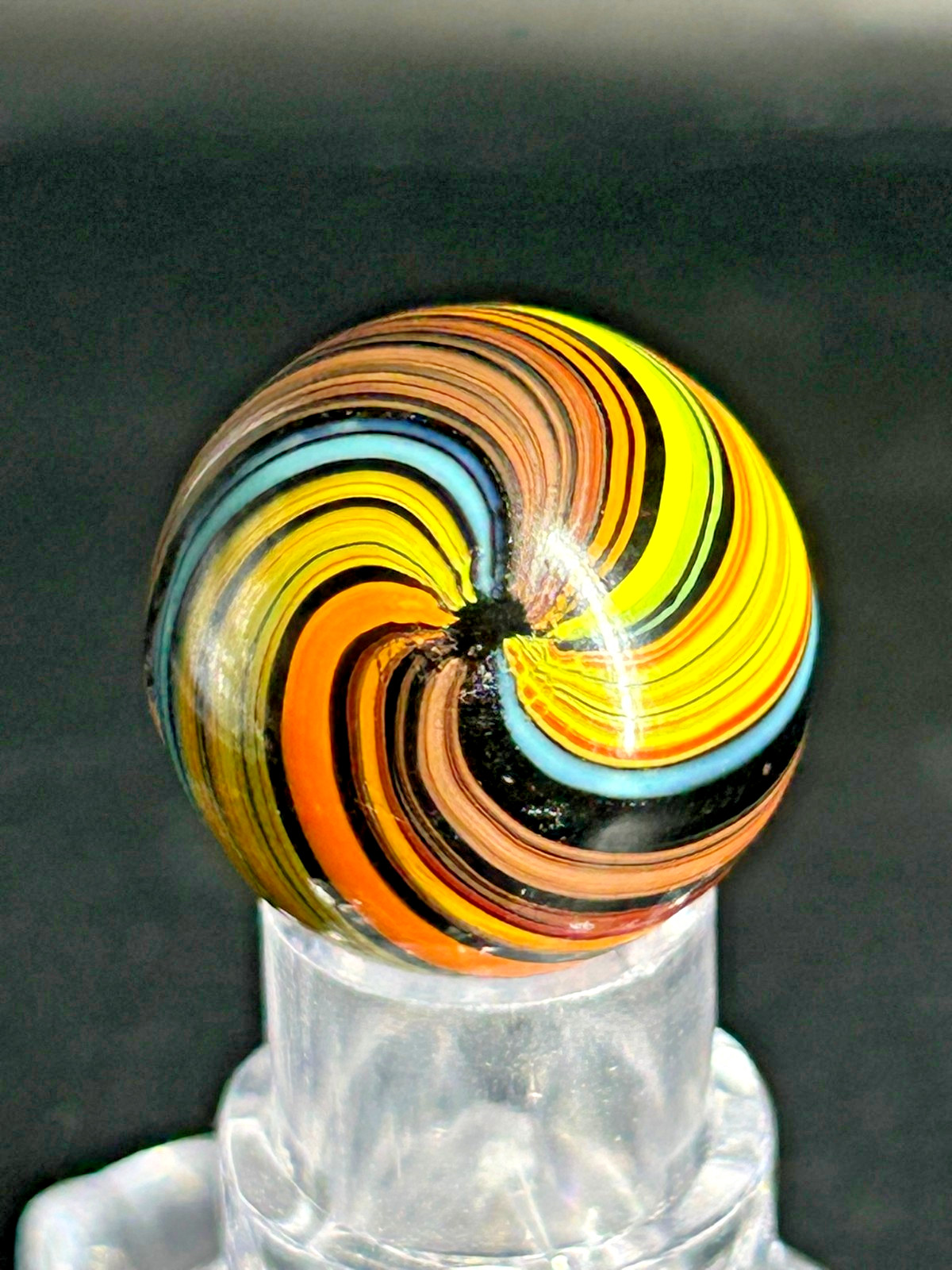 Contemporary 360° Indian Swirl Handmade Marble 55/64″ Mint i9