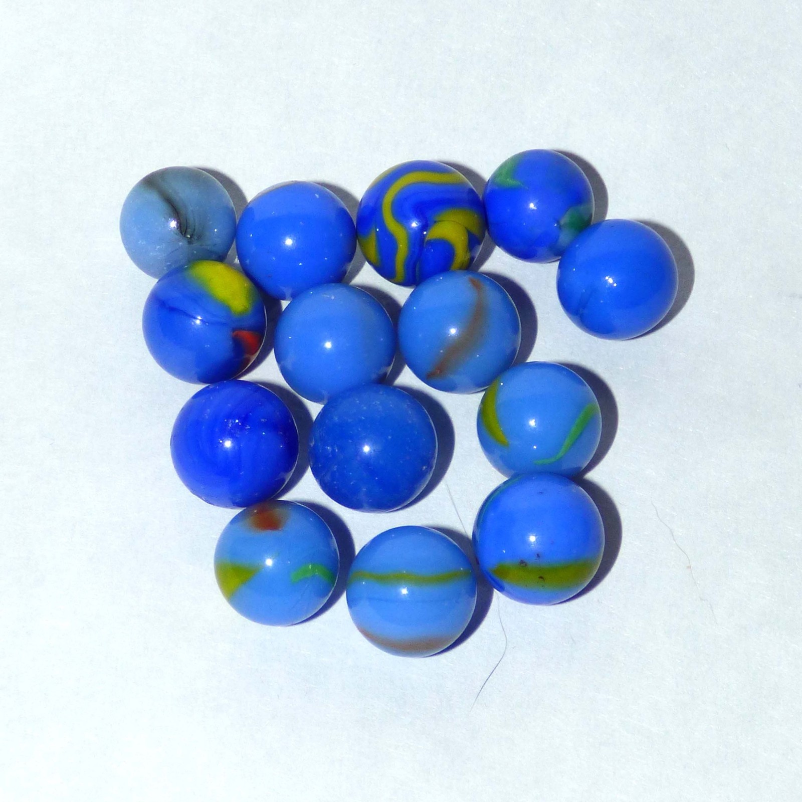 Vintage Marble Lot 36 Opaque Swirl Marbles Shooter 16mm Mixed Colors