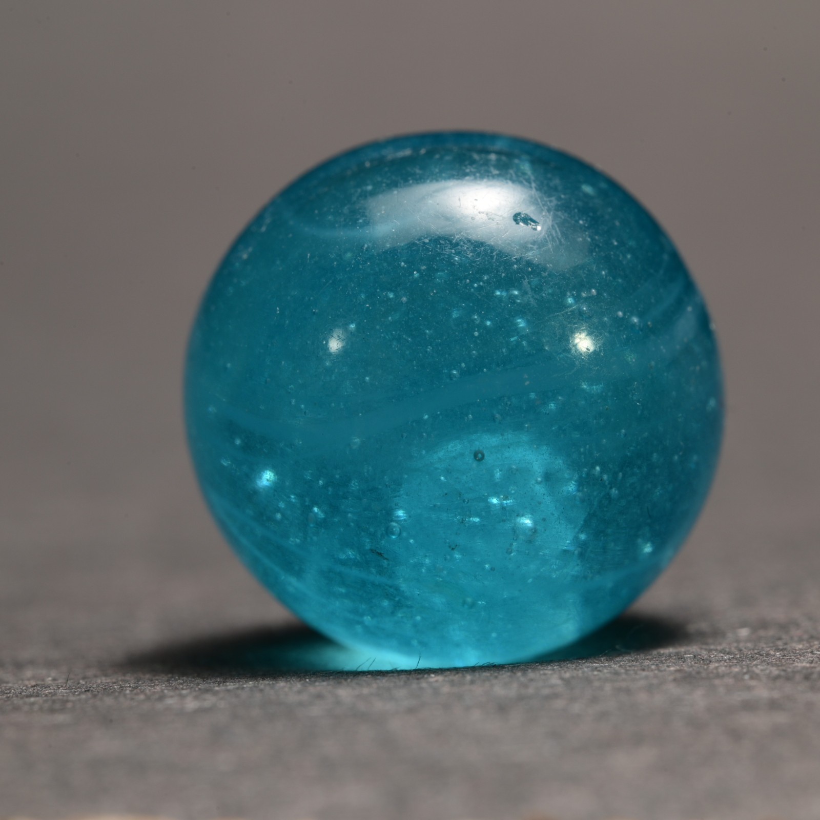 Turquoise Teardrop Greiner Antique German Handmade Marble 1850’s 16.9mm 21/32”