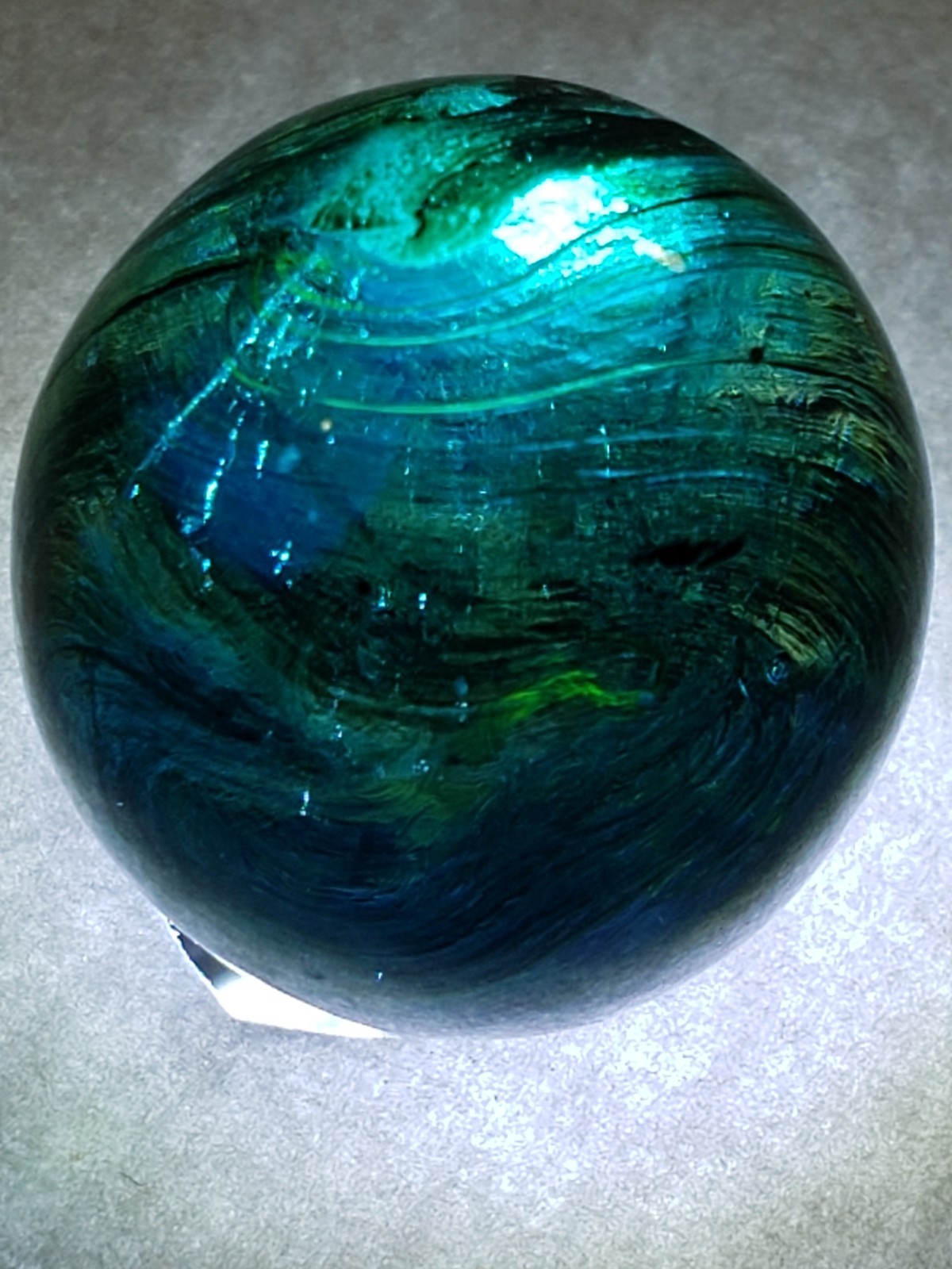 RARE EARLY Akro Agate Blue Bubble Base METALIC 9 OXBLOOD HYBRID WET MINT SZ 5/8