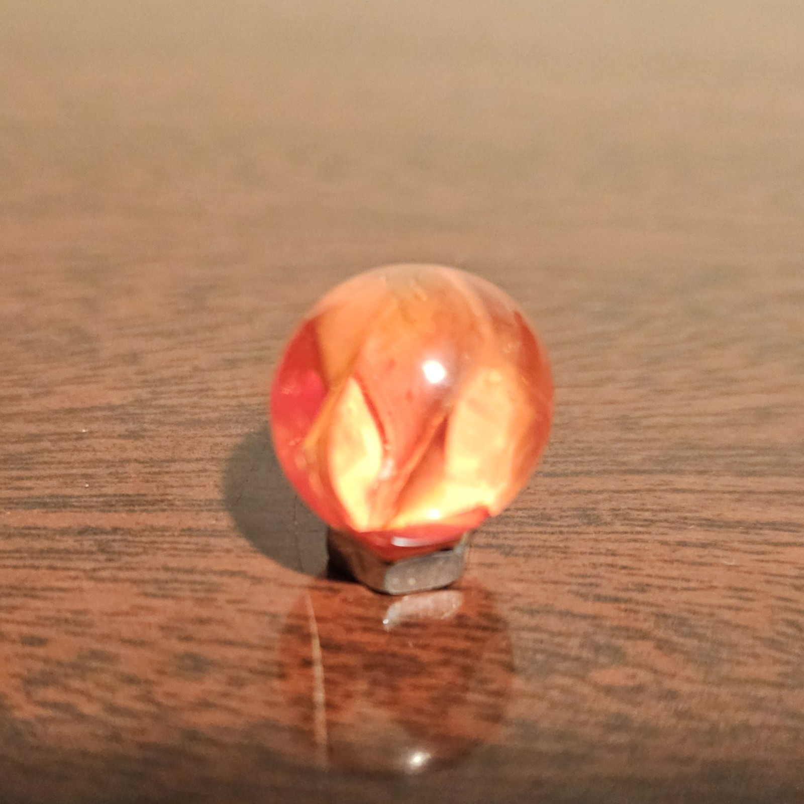 Vintage CE Bogard Orange Floppy 4-Lobe .625″ Glass Marble