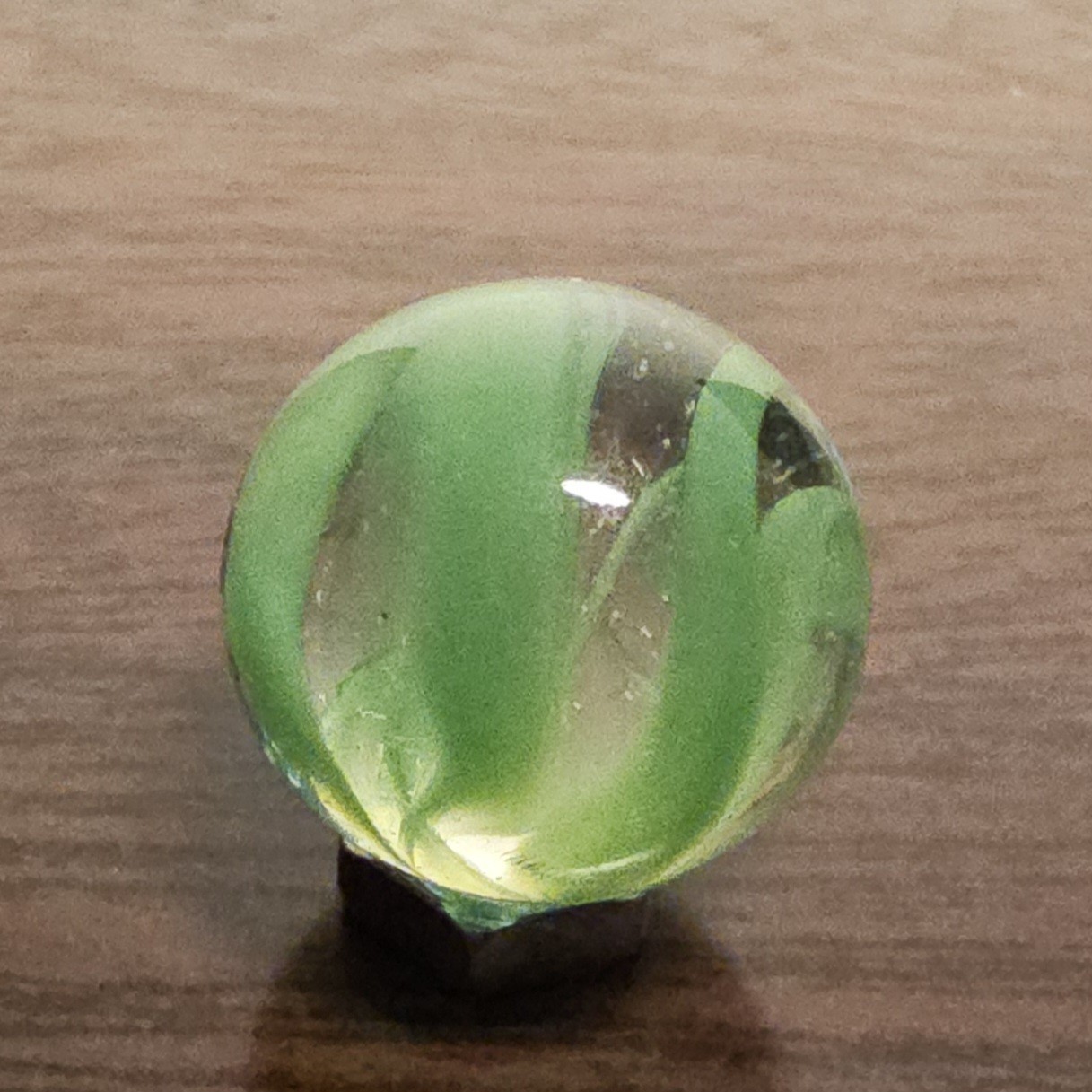 Vintage Vacor Green Spaghetti Ribbon .625″ Glass Marble