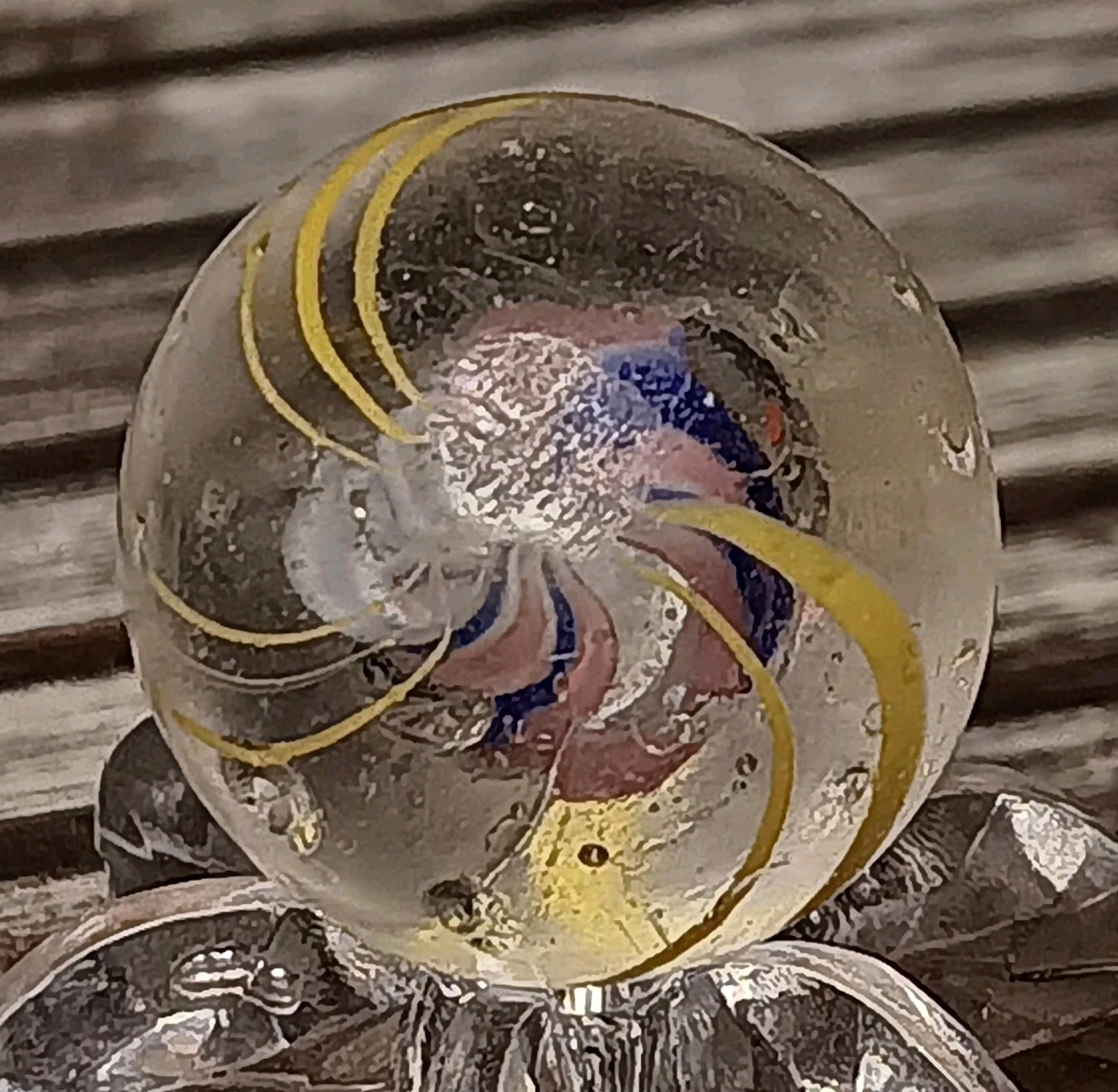 German Divided Core Swirl Marble. .66″ Good. Antique Handmade Marble.