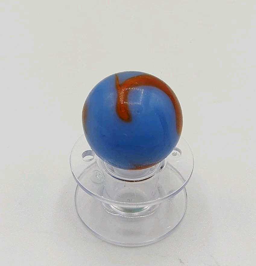 Awesome Vintage Alley Agate Swirl Blue and Orange .60″