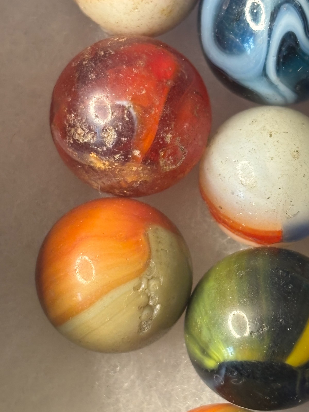 Vintage Marbles Low Grade Lot of 54 Akro Peltier? w/Shooters Some Rare