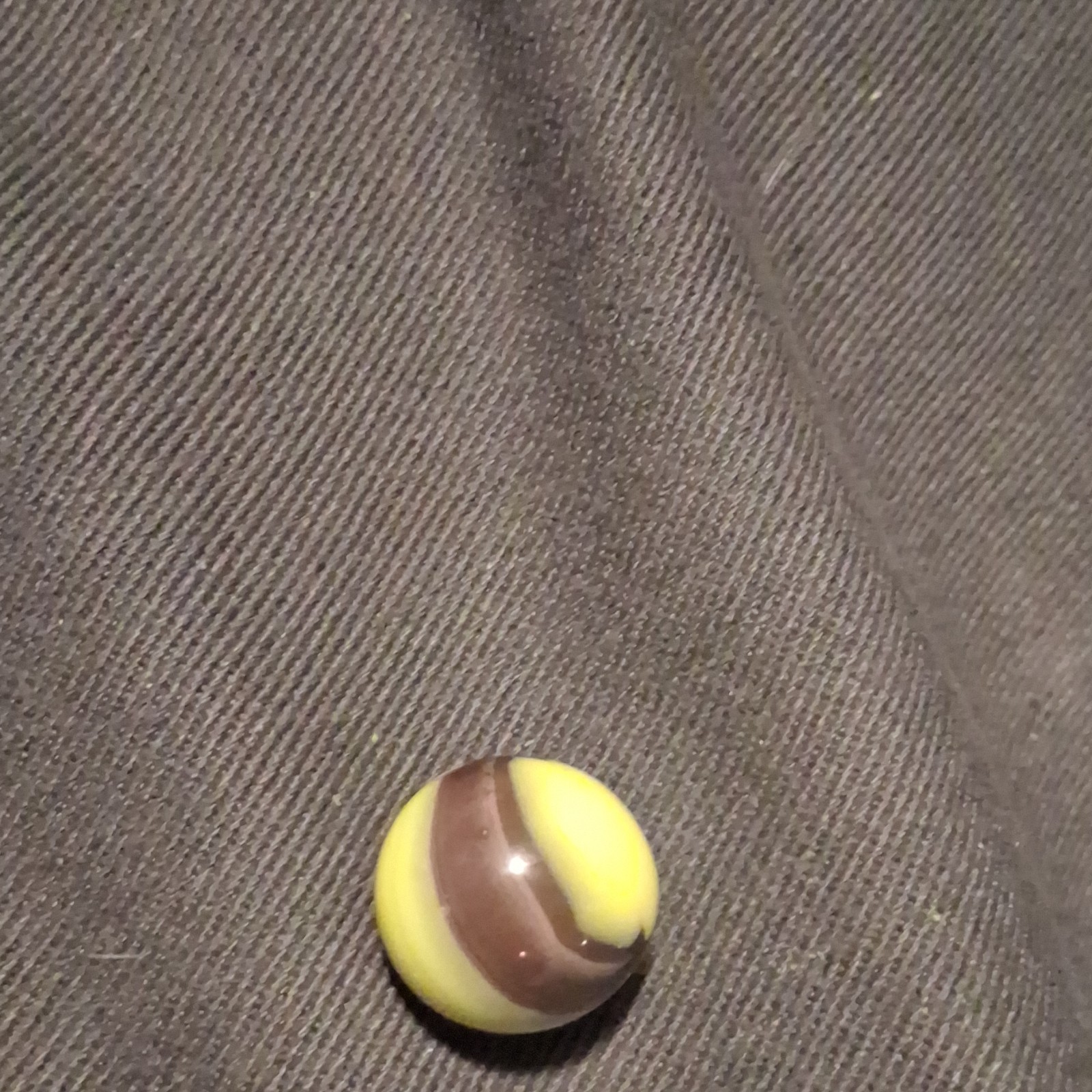 Yellow and Brown Swirl Machine Made Toy Marble for Ages 4-16 Years