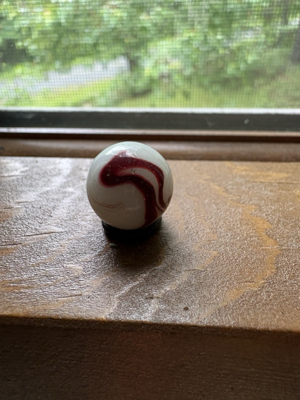Vintage Marble Lot Swirl Shooter Ribbon Core Red White Orange Glass Marbles 3