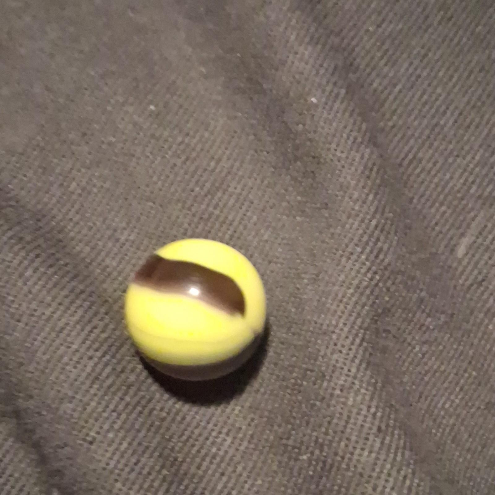 Yellow and Brown Swirl Machine Made Toy Marble for Ages 4-16 Years
