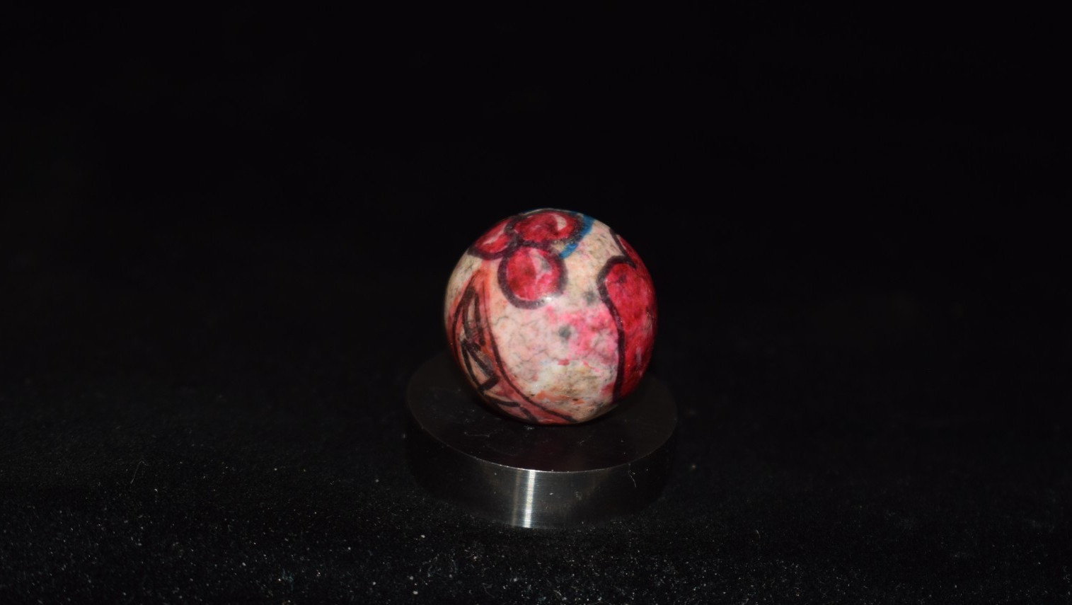 👩🏻Victorina Era Antique hand painted, fruit 🍎🍐🍒🍉clay art marble size .781″