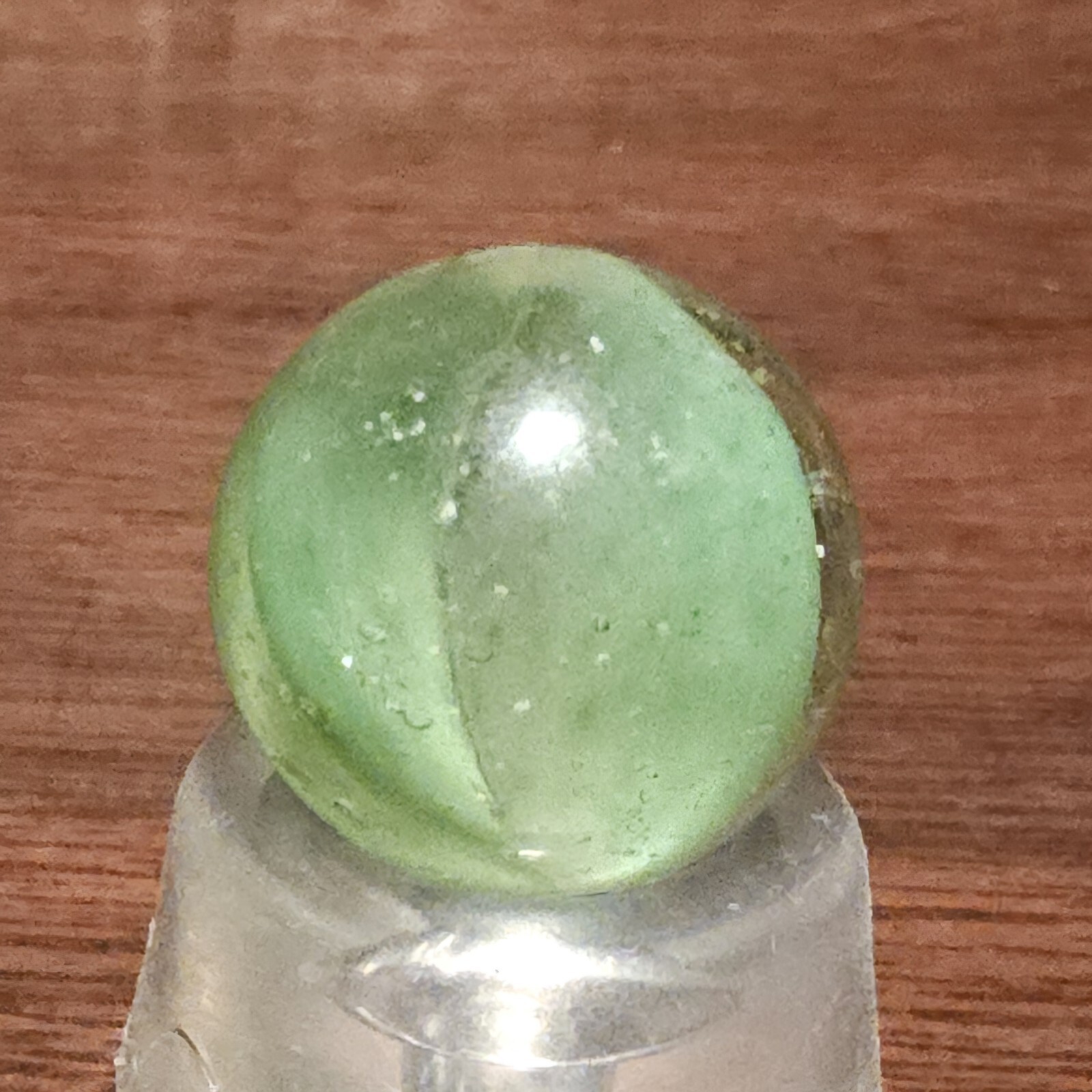 Vintage C. E. Bogard Hybrid Cats Eye Green In Clear .718″ Shooter Marble