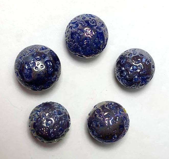 16mm Asteroid Glass Mega Marbles Players PK 5 Vacor Iridescent Current Edition