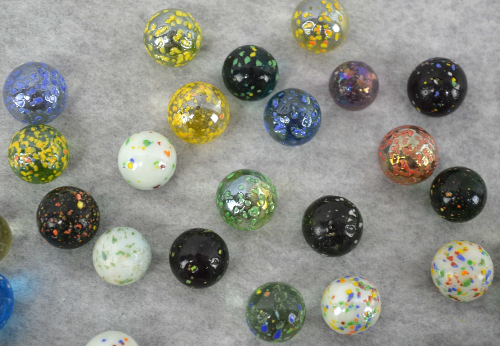 Vintage Marble Lot 40 Speckled Mix Unique Collection 13mm-18mm