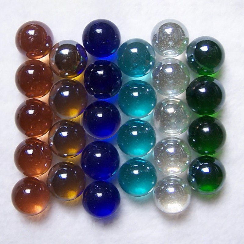 60 Pcs 22mm Glass Marbles Round Beads Vase Fish Tank Decor DIY Kids Toy Game