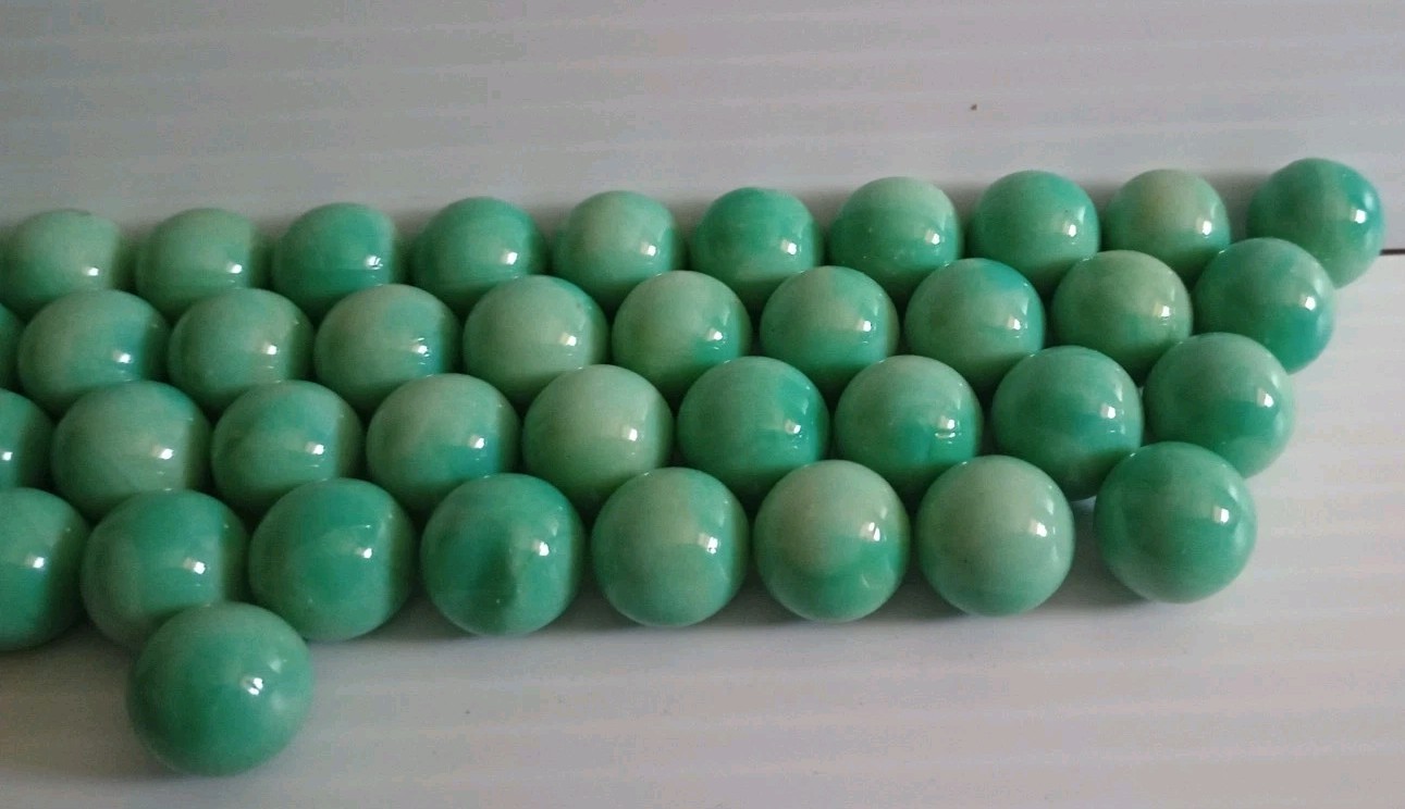 55 Vintage Christensen Agate Jadeite /Celadon Swirl Marbles 1/2”D With Jar