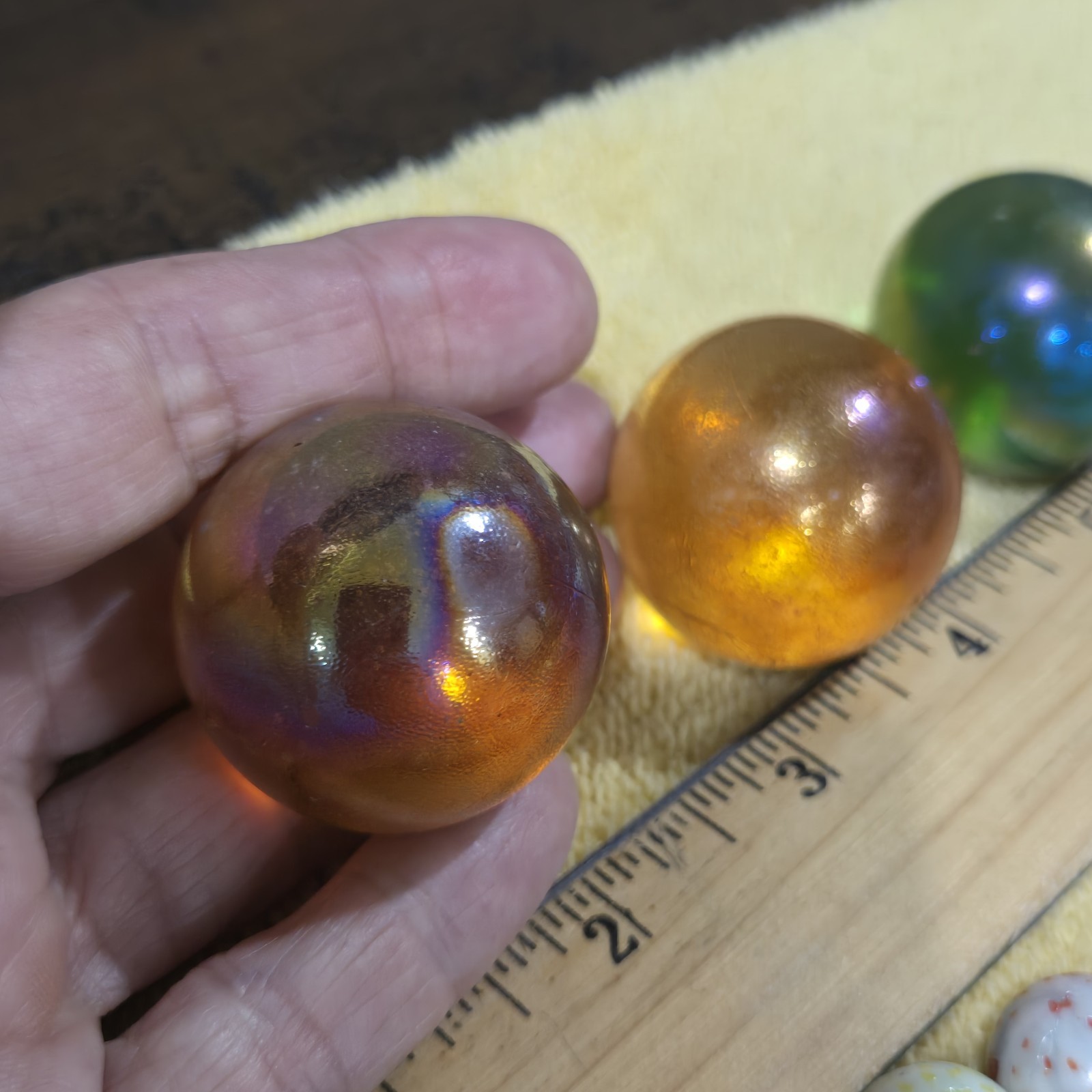 56 Vintage Marbles: 3 Reg. Boulders; 3XL Boulders; 50 Common-size Marbles. L00K!