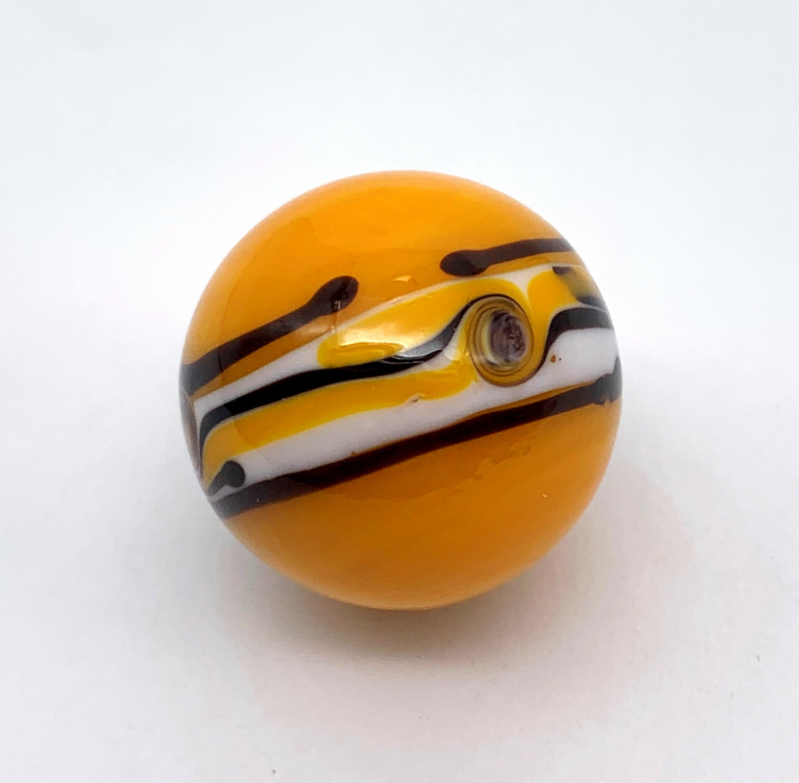 NEW for 2022! 22mm Riptide YellowOrange Handmade Art Glass Marbles Pk 4 (7/8th”)