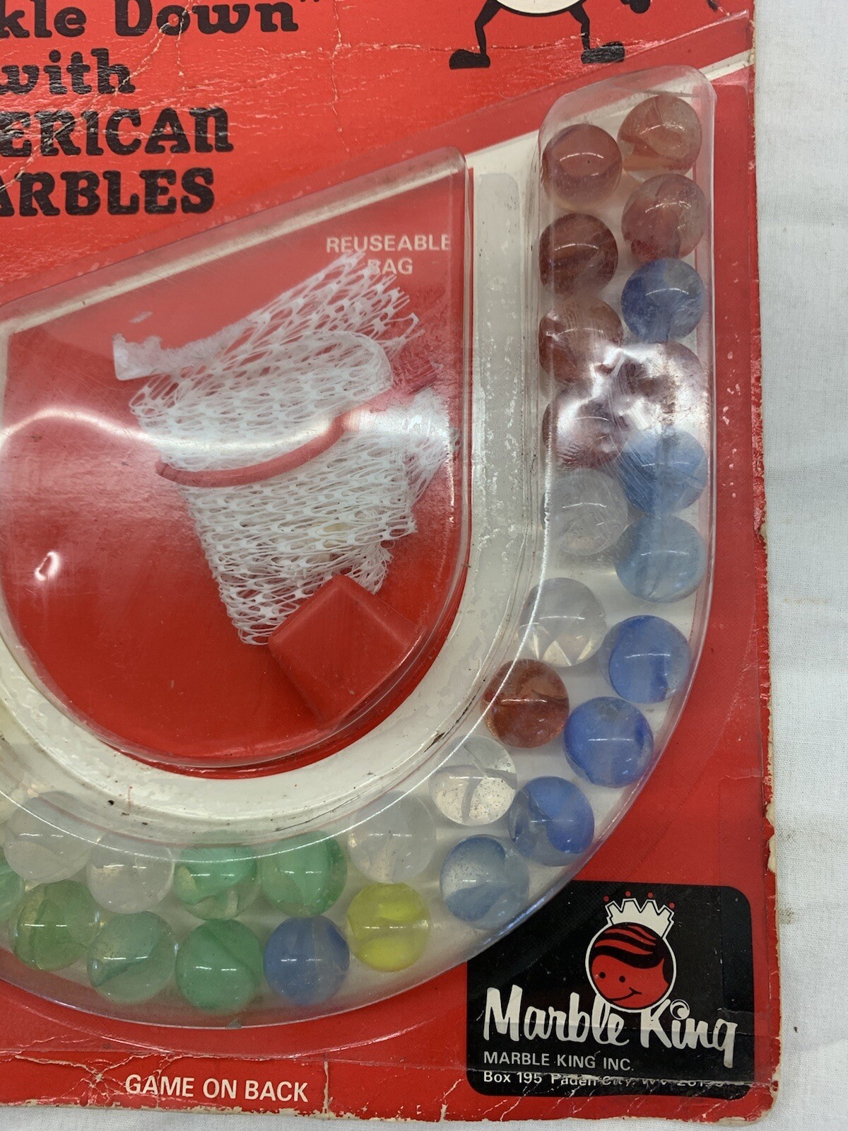 Vintage NOS Marble King Marbles ~40 American Made Glass Marbles Original Package