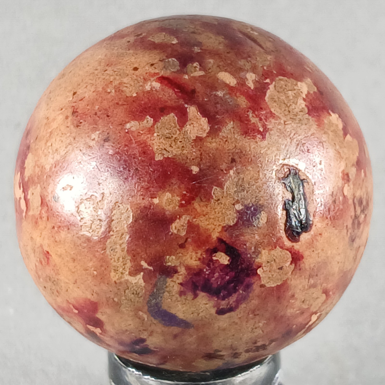 Large Vintage Clay Marble .98 Inches Near-Mint Condition