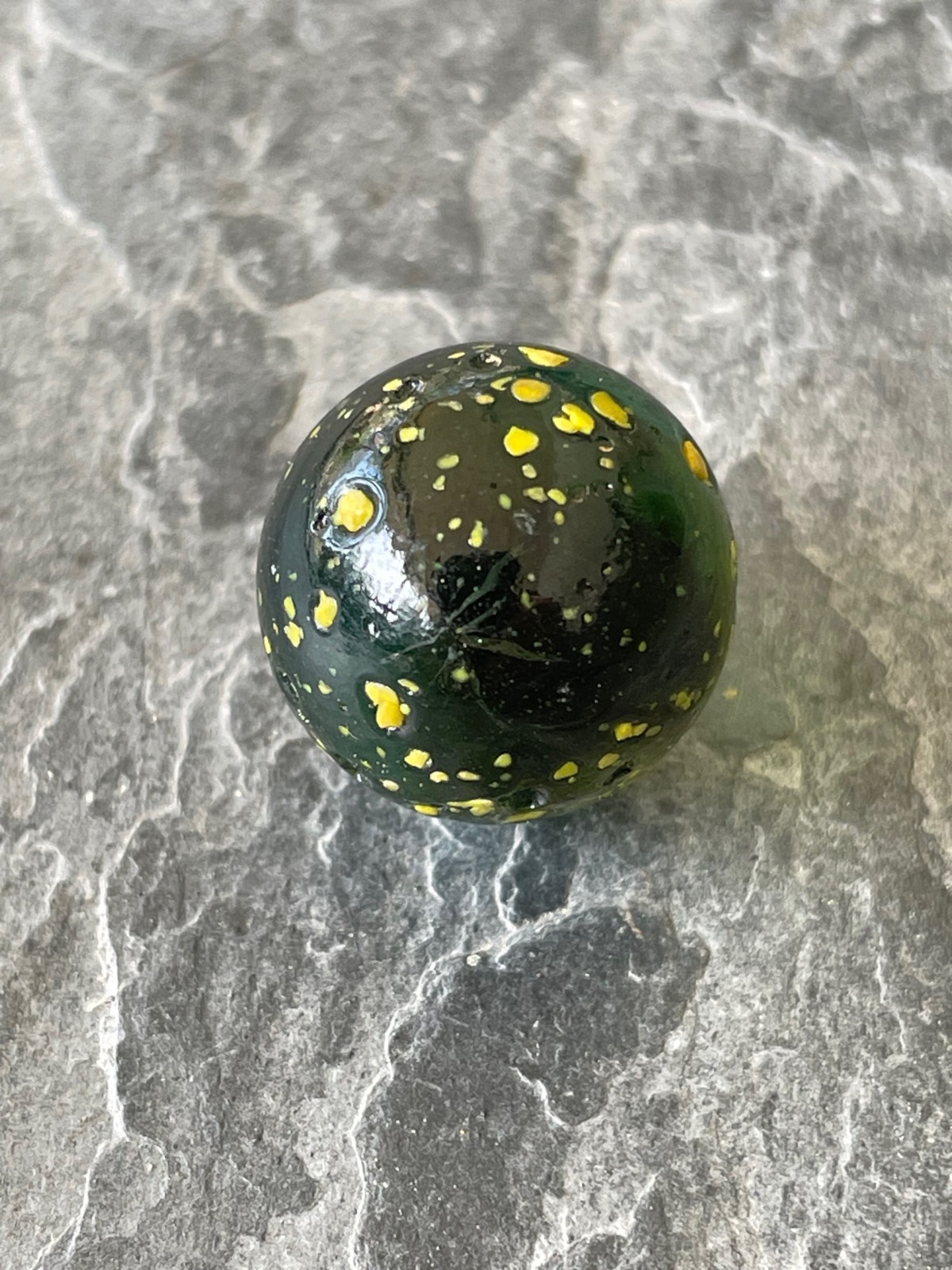 Vintage Green Galaxy Marble Yellow Colors Greenish Decorative Speckled Old 16mm