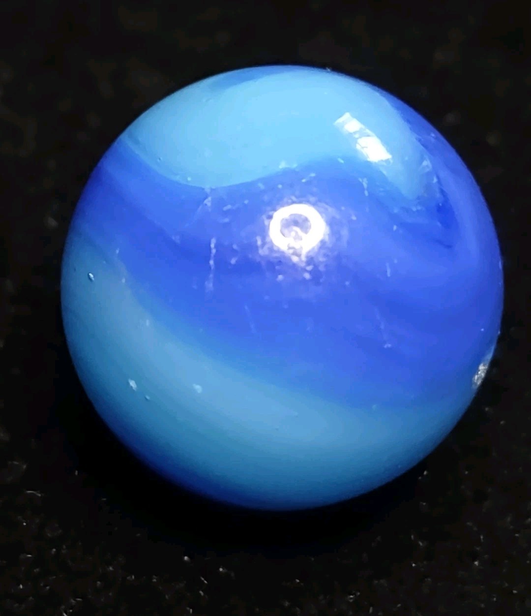 .69″ Persian Blue Special Two Color AKRO Agate CORKSCREW Swirl VINTAGE Marble