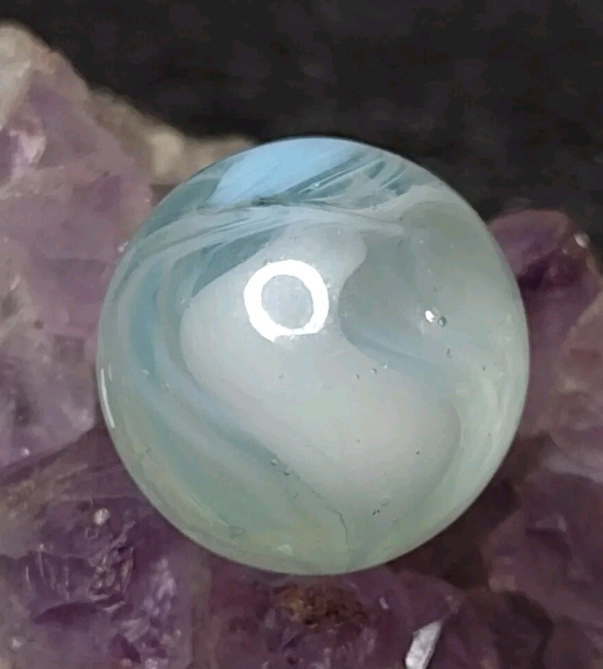 Lovely 💎NM++ Robins Blue Wispy Phantom Conqueror Vitro Vintage Marbles .65″