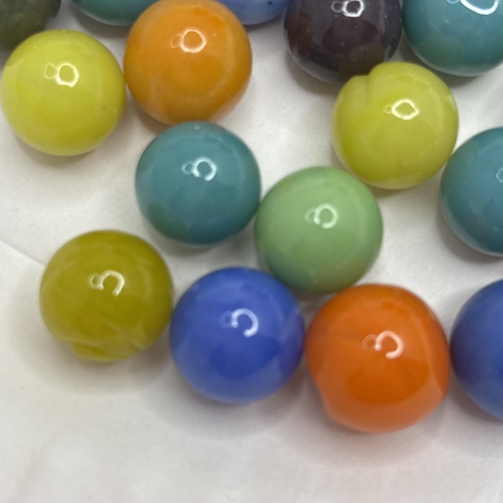 Vintage Bright Color Glass Marbles Lot of 25 Peewee Size U