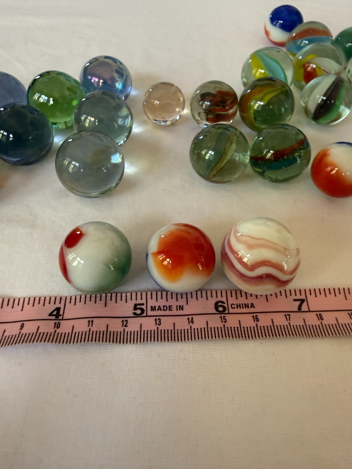 Vintage Glass Marble Lot 28 Large Shooter Boulder Peltier Akro Agate 1930s