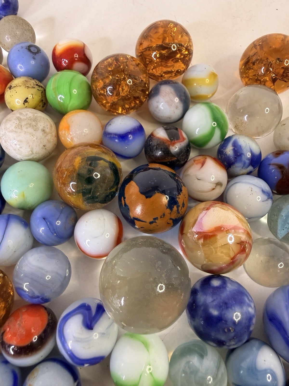 Vintage Collection Of Marbles Different Makers COLORS SIZES 140+
