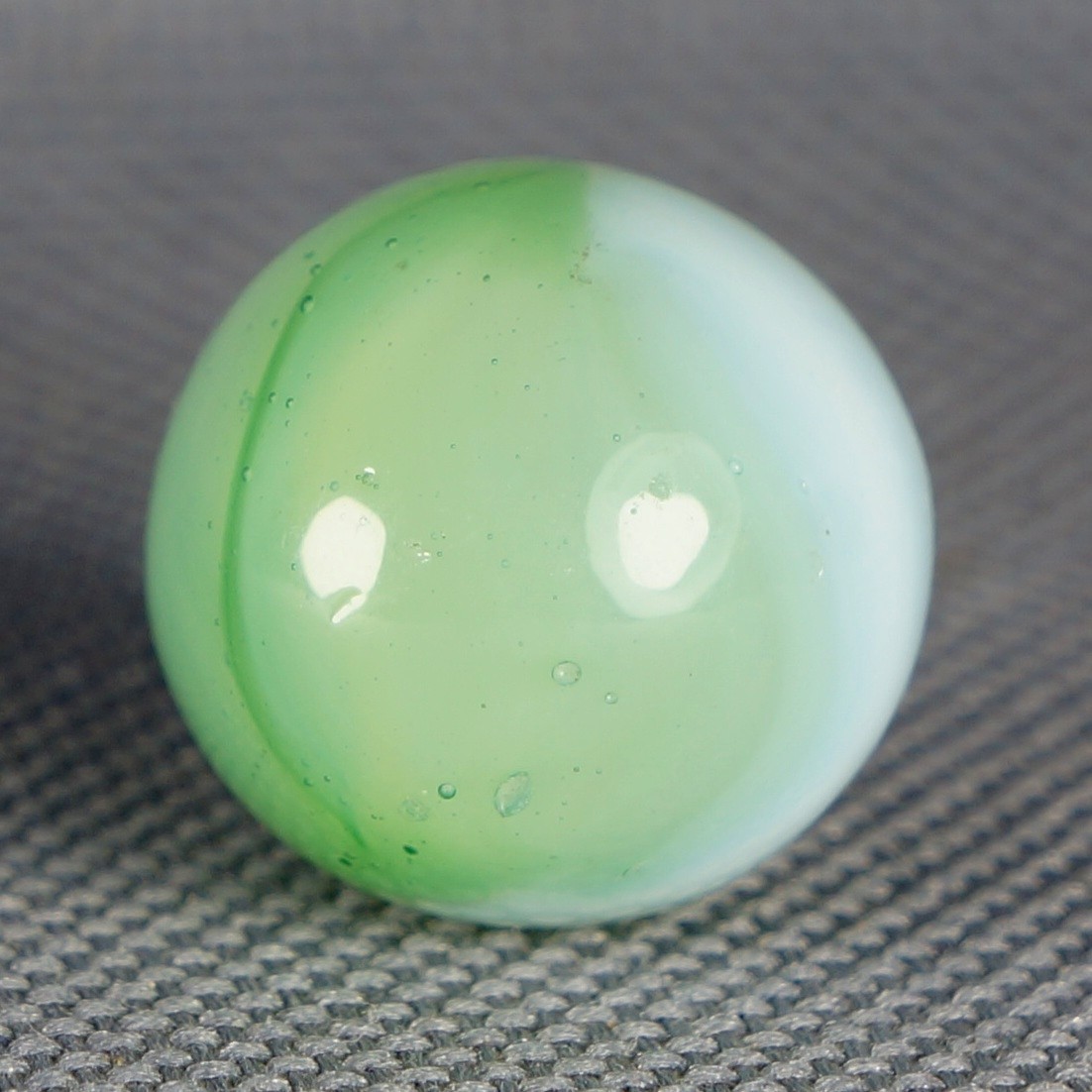 Vintage Marble: NM+ 5/8 Vitro Agate Green Tri Lite Patch -One Killer Old Mib