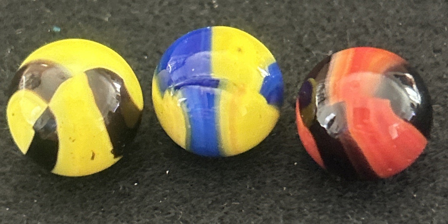 Marble King Bumblebee, Wasp, Cub Scout Marbles NM+ to Mint- .60”-.62”