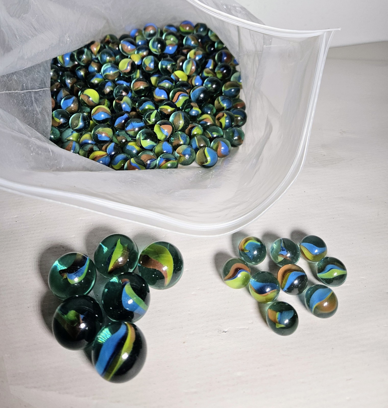 Vintage Machine made Glass Cat’s Eye Marbles Swirl of Canes 4 Pounds