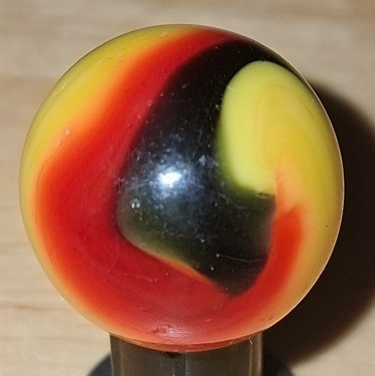 Vintage Akro Agate “Indian Blanket” Corkscrew Marble 23/32″