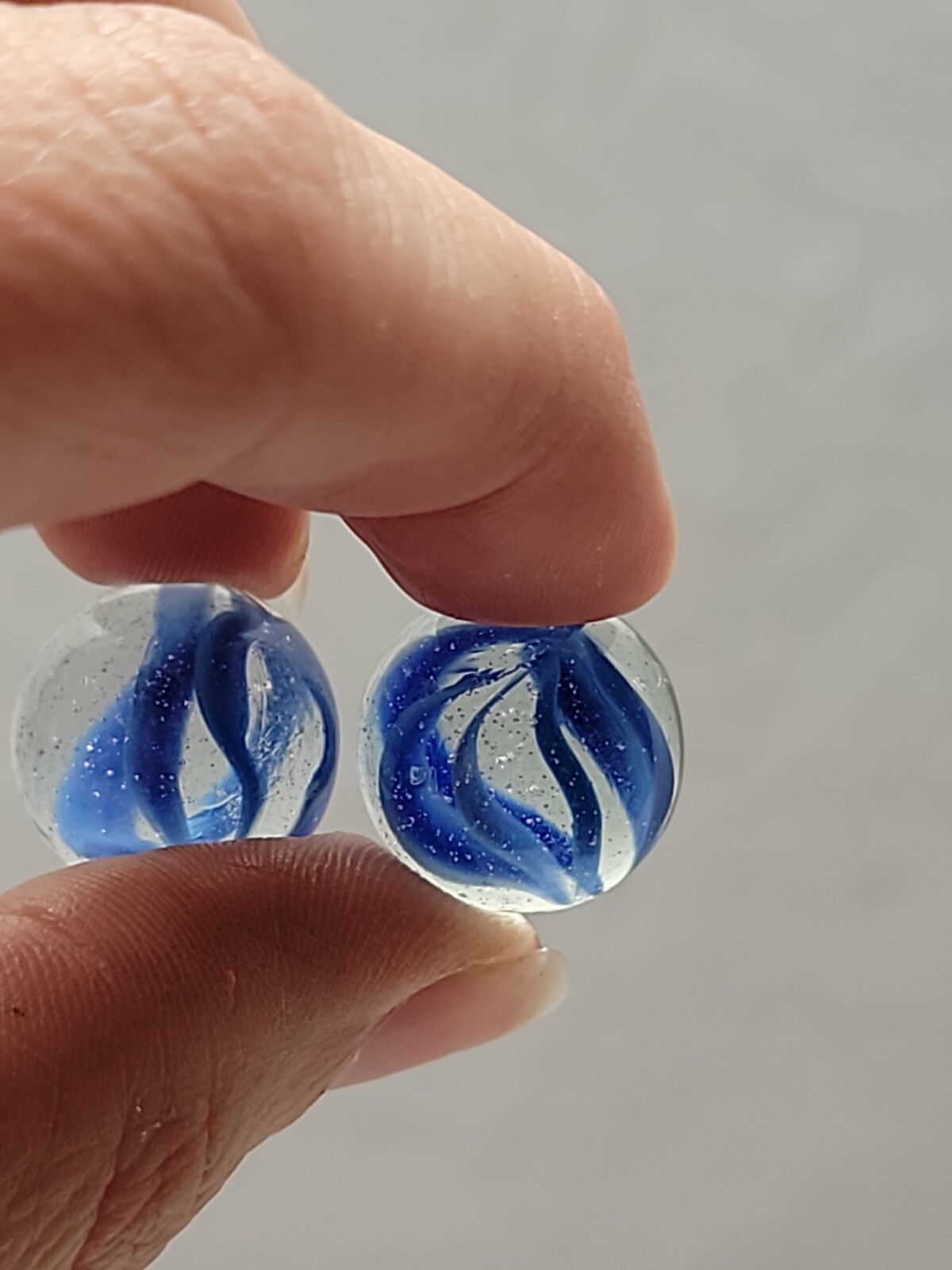LOT OF 6 Swirls Agate Bogard Marbles TRANSPARENT / CLEAR WITH LINES