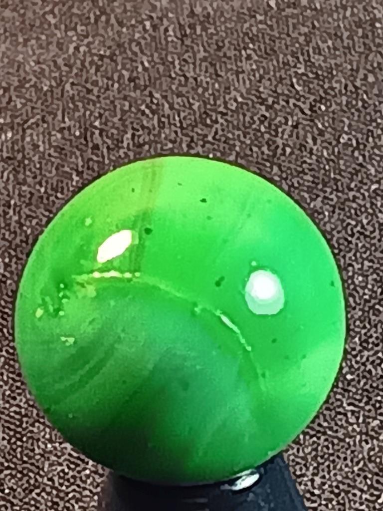 17/32″ Akro Agate CAC Emerald Green Swirl Near Peewee NM Serious Marble A706