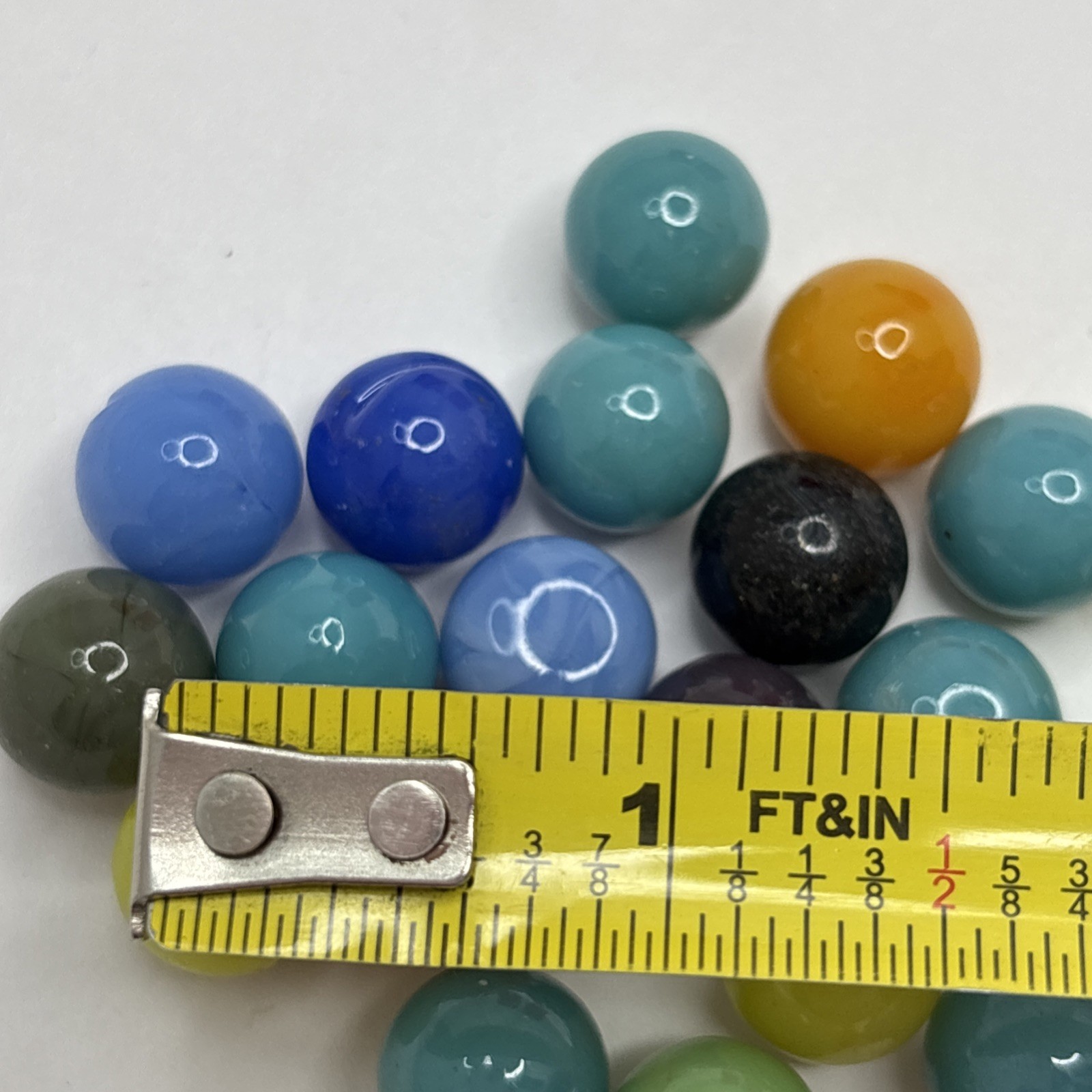 Vintage Bright Color Glass Marbles Lot of 25 Peewee Size U