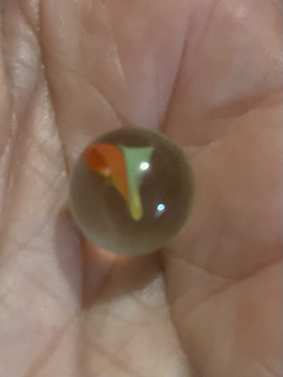 Green Orange Yellow Pee Wee Cat’s Eye Marble