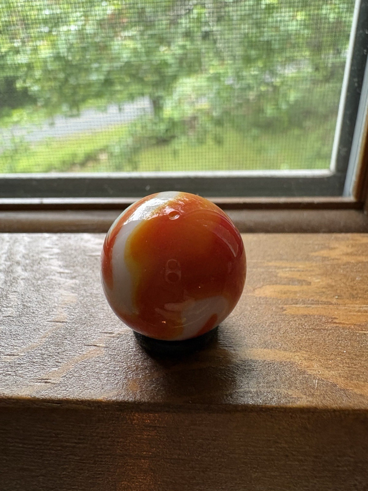 Vintage Marble Lot Swirl Shooter Ribbon Core Red White Orange Glass Marbles 3