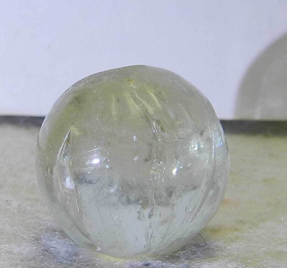 #17798m Vintage German Handmade Clear Glass Mica Marble .70 Inches