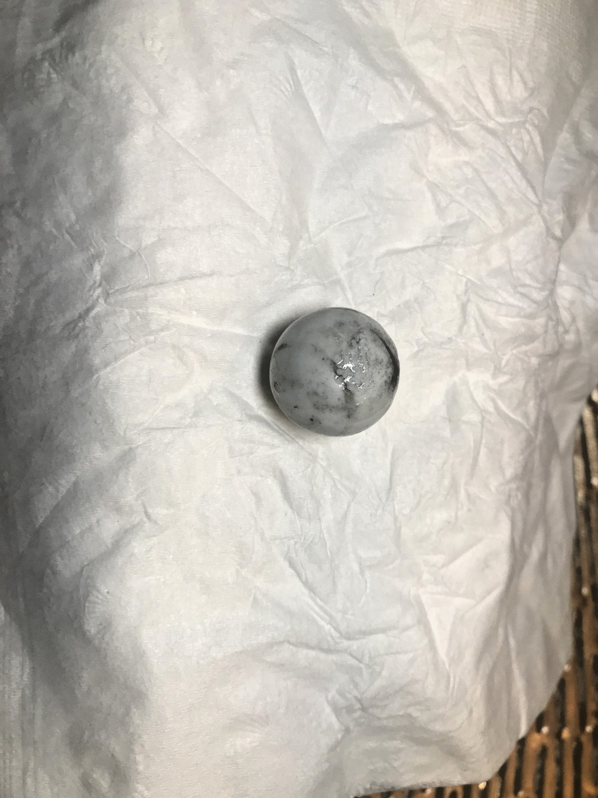 20MM MF CHRISTENSEN (9 AND TAIL) COLD MOLD FLAW . SHOOTER SIZE MARBLE